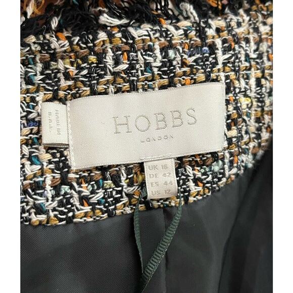 Hobbs London Multicolor Open Style Tweed Women's Blazer Size 12 - Picture 4 of 6